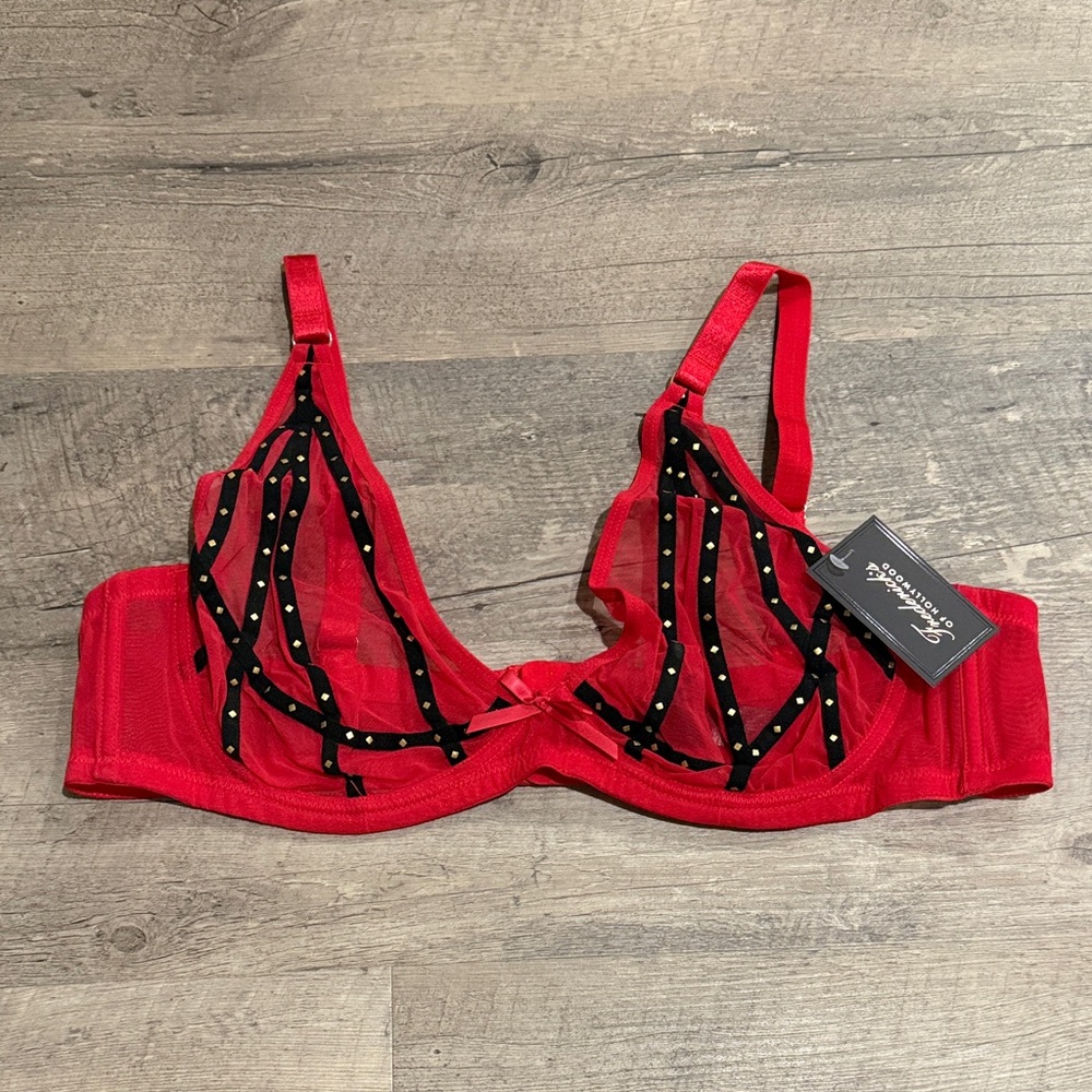 Frederick's of Hollywood Red and Black Bra